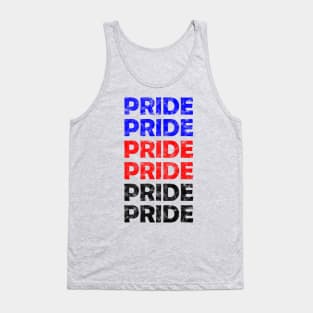 Polyamory Pride Flag Colors Repeating Text Design Tank Top